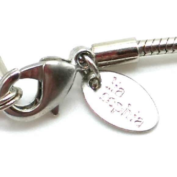 Lia Sophia Pendant Necklace Abstract Mother of Pearl Crystal Silver Tone Signed - Picture 13 of 14